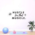 thumbnail image 3 of Hustle For That Muscle Weightlifting Exercise Gym Quote Vinyl Decal Wall Art Sticker Designs Vinyl Stickers For Home House Walls Rooms Windows Bedroom Decoration Size (26x26 inch), 3 of 3