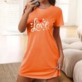 thumbnail image 2 of Amzcrzy Pyjamas pour Femmes Mode Imprimé Cœur Valentines Day Robe Décontractée Confortable à Manches Courtes Chemises de Nuit pour Femmes Valentines Day Cadeaux, 2 of 5
