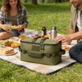 thumbnail image 1 of Camping Sac de Rangement pour Réservoir de Gaz de Réchaud, Sac de Transport d'Outils Pliable pour l'Extérieur avec Double Fermeture Éclair, Tissu Oxford, Noir Vert, 35 x 21 x 17 cm, 1 of 6