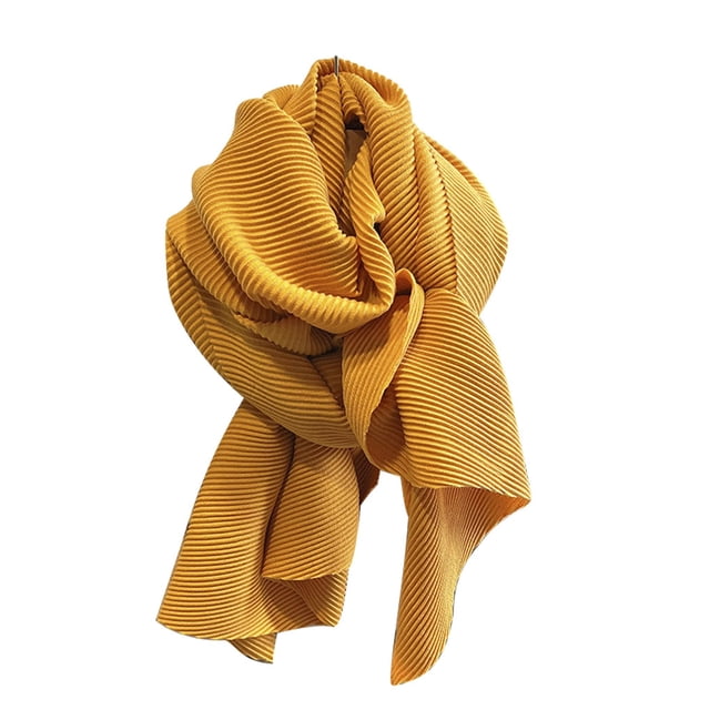 Transemion Foulard Uni en Polyester, Restez Stylée et Chaude, Douce et Confortable, Légère et Stylée Curcuma