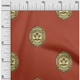thumbnail image 2 of oneOone Viscose Chiffon Maroon Fabric Asian Block Face Craft Projects Decor Fabric Printed By The Yard 42 Inch Wide, 2 of 4