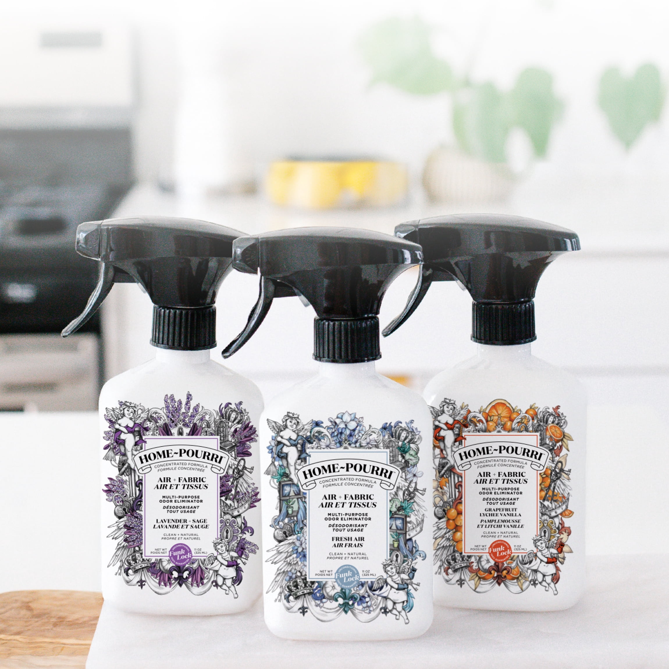 Home-Pourri Spray multi-usages 325 ml - Pamplemousse, litchi, vanille - FRENCH