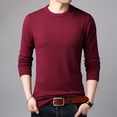 thumbnail image 1 of OmicGot Men's Sweaters Pure Color Slim Young Sweater Round Collar Big Size Pullover for Man Tops Thin Sweater, 1 of 7