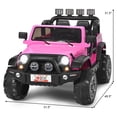thumbnail image 2 of Costway 12V Kids Ride On Car 2 Seater Truck RC Electric Vehicles w/ Storage Room Pink, 2 of 10