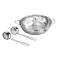 thumbnail image 2 of simhoa Divided Hot Pot Double Flavor Hotpot Stainless Steel Chinese Shabu Shabu Pot with Divider for Dorm, Household Restaurant Home 35cm, 2 of 8