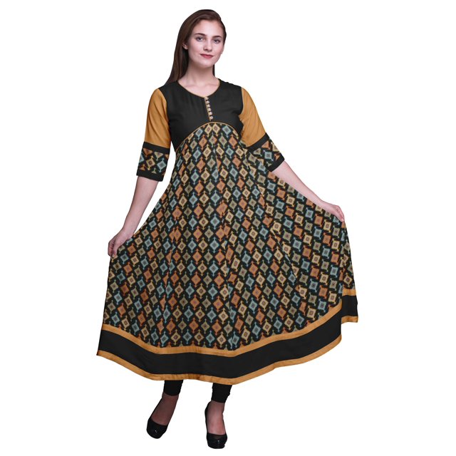 Bimba Kurtis Indiennes Classiques Imprimées Tunique Longue Robe Anarkali pour Femmes