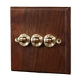 thumbnail image 1 of GROWTH TANK Wooden Lighting Switch Plate Premium Outlet Panel for Hotel Kitchen Room Three Levers, 1 of 9