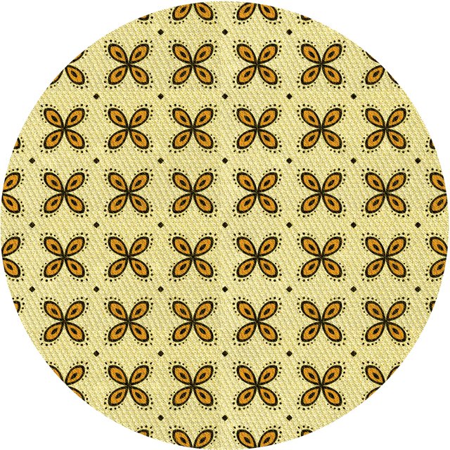 Ahgly Company Tapis de Zone Rond Lavable en Machine Intérieur Transitionnel Brun Doré Foncé, 8 Pieds Rond
