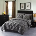 thumbnail image 1 of HAOK Ensemble de Couette Plissée Simple 6 Pcs, Literie en Microfibre, Lit dans un Sac, Gris Foncé, 1 of 6
