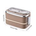 thumbnail image 3 of Stainless Steel Double Layer Lunch Box Can Be Put Into The Microwave To Keep Warm Multi Layer Compartment Lunch Box, 3 of 5