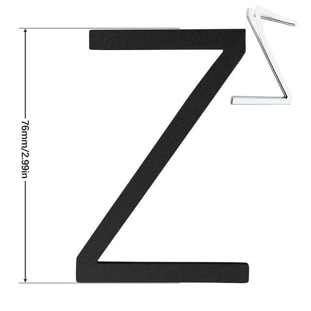 yulier 3" Black Address House Letter for Outside, Easy to Install 3D Modern Weather Proof Non-Rust Address Letter for Exterior House Address, Garage Gate, Street, Farmhouse Letter Z