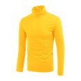 thumbnail image 2 of INSPIRE CHIC Chandails pour Hommes, Chandail à Col Roulé, Manches Longues, Extensible, Coupe Ajustée, Hauts 34 Jaune, 2 of 8