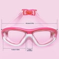 thumbnail image 3 of Lunettes de Natation pour Enfants Anti-Buée Lunettes de Natation pour Garçons et Filles avec Anti-Buée Vision Claire Longue Distance Étanche Sangles Réglables Lunettes de Natation pour Piscine Rose Bleu Foncé, 3 of 10