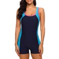 thumbnail image 3 of Women's One Piece Swimsuits Boyleg Sports Training Modest Swimwear, 3 of 7