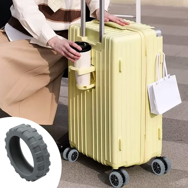 Nilvkv Housse de Protection en Gel de Silice pour Valise, Housse de Roue Universelle Silencieuse, Réduction du Bruit des Roues, Housse de Protection pour Roulettes, Peut Augmenter la Résistance à l'Usure