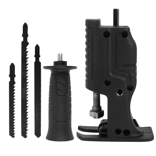 Yeacher Perceuse Électrique Modifiée en Accessoire de Scies Électriques, Scies Alternatives Électriques, Perceuse en Scies Jig, Outil Utilitaire Portable de Coupe pour le Travail du Bois avec 3 Lames de Scie