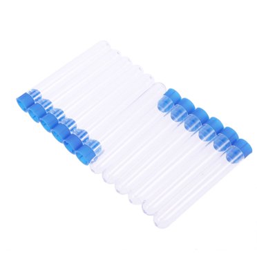 CNKOO 12 Pcs/Pack 16x150mm Plastic Clear Test Tube with Stopper for Scientific Experiments Party Candy Storage with Stopper (R