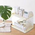 thumbnail image 3 of GROWTH TANK Étagère de Rangement de Bureau 2 Niveaux Support de Maquillage Transparent Jaune, 3 of 9