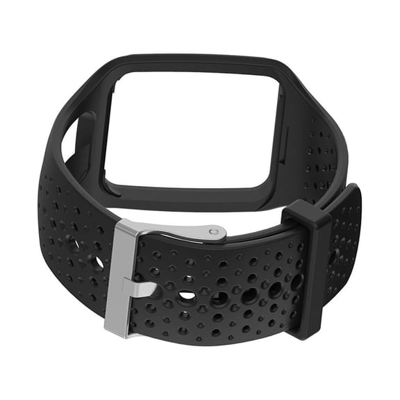 Watch Strap Smart Watch Wristband Wristwatch Silicone Strap Replacement for TomTom Multi-Sport, Black