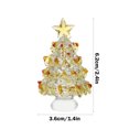 thumbnail image 3 of Christmas Tree Decorations,Mini Christmas Tree Glass Ornaments Small Glass Christmas Tree Christmas Miniature Mini Winter Figurines for Crafts Holiday Xmas Party Decor,Small Christmas Tree, 3 of 6