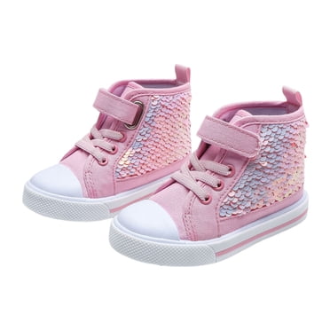 MEZZALL Enfants Enfants Mode Printemps Automne Espadrilles Montantes Tendance Chaussures Princesse à Paillettes Filles à Boucle Chaussures de Planche Décontractées Classiques Bébé Tout-Petit Tenue Quotidienne