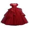 thumbnail image 2 of LOVZFMLL Jupe Princesse en Dentelle à Volants à Manches Courtes pour Filles Été Col Rond Broderie Nœud, 2 of 6