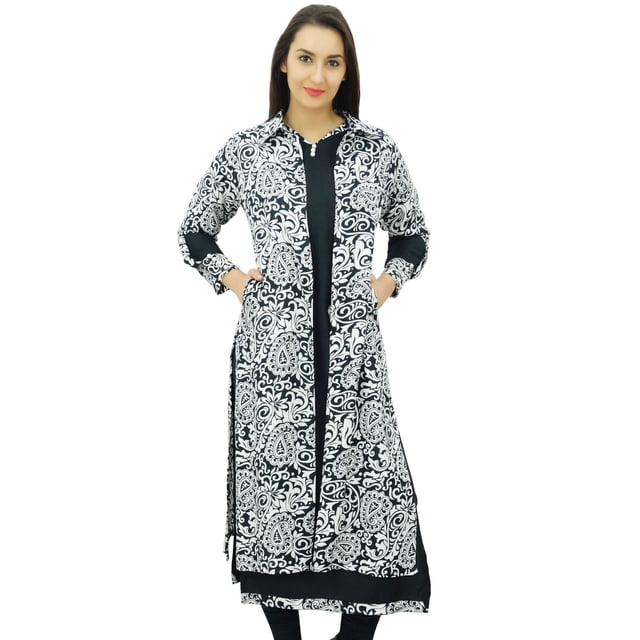 Bimba Blouse Kurta Droite pour Femmes avec Pashmina Boléro Veste Tunique de Designer