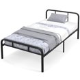 thumbnail image 1 of Giantex Cadre de Lit en Métal Double/Simple, Base de Matelas Robuste avec Tête et Pied de Lit, Aucun Sommier Requis, Assemblage Facile, 1 of 8
