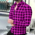 thumbnail image 1 of Timdgard Button down Shirts for Men Fall Plaid Lapel V Neck Long Sleeve Shirts Work Casual Tops, 1 of 8