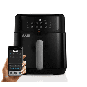 Refurbished SAKI HF-8350DT 5 Quart Smart WiFi Air Fryer, 7 Cooking Functions,  Black