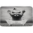 thumbnail image 1 of YOZSLGU Raccoon Bath Mat Funny Animal in The Bathtub Get Naked Grey Creative Memory Foam Bathroom Kitchen Rug, 23.6 x 35 Inch, 1 of 3