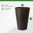 thumbnail image 3 of Algreen 16130 Valencia 12 x 18 Inch Round Taper Recycled Planter Pot, Chocolate, 3 of 5