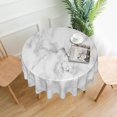thumbnail image 4 of Grey White Marble Tablecloth Round 60 Inch Modern White Marble Table Cover Waterproof Polyester Marble Cover Table Kitchen Table Cloth Cover Anti-Slip Table Cover for Home Dinning Tabletop Decor, 4 of 6