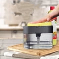 thumbnail image 2 of Liquid Dish Soap Dispenser Press Design Automatically Liquid Dispenser Box Sponge Holder Soap Dispenser for Home Kitchen Grey, 2 of 8