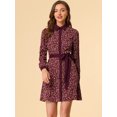 thumbnail image 2 of INSPIRE CHIC INSPIRE CHIC Robe-Chemise Vintage à Fleurs à Manches Longues pour Femmes avec Col Contrastant et Boutons sur le devant, 2 of 6