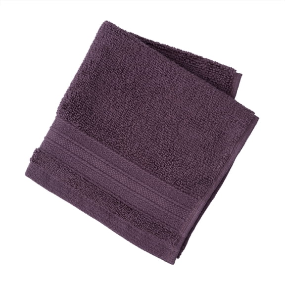 hometrends Solid 100% Cotton Washcloth, 1 Piece, 550 GSM, Highly Absorbent & Soft Bathroom Washcloth, Dark Purple