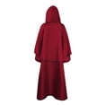 thumbnail image 2 of yingyy Halloween Cloak Hooded Scary Cape Solid Color Robe Costume Carnival Red S, 2 of 6