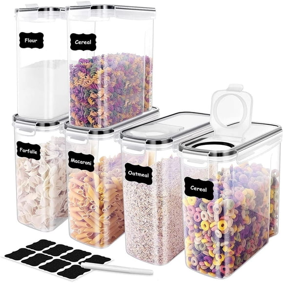 TEAFIRST Set of 6 Cereal Storage Containers Dispenser Food Storage Container Dispenser BPA-Free