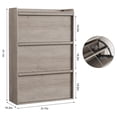 thumbnail image 4 of AKDSteel Shoe Cabinet with 3 Flip Drawers, Wooden Shoe Organizer with Adjustable Shelf, Grey, 4 of 7