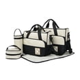 thumbnail image 1 of Waterproof Diaper Nappy Changing Bag Set Large Capacity Stylish Bag Sets Maternity Easy To Clean Eco-friendly Polyester black, 1 of 9