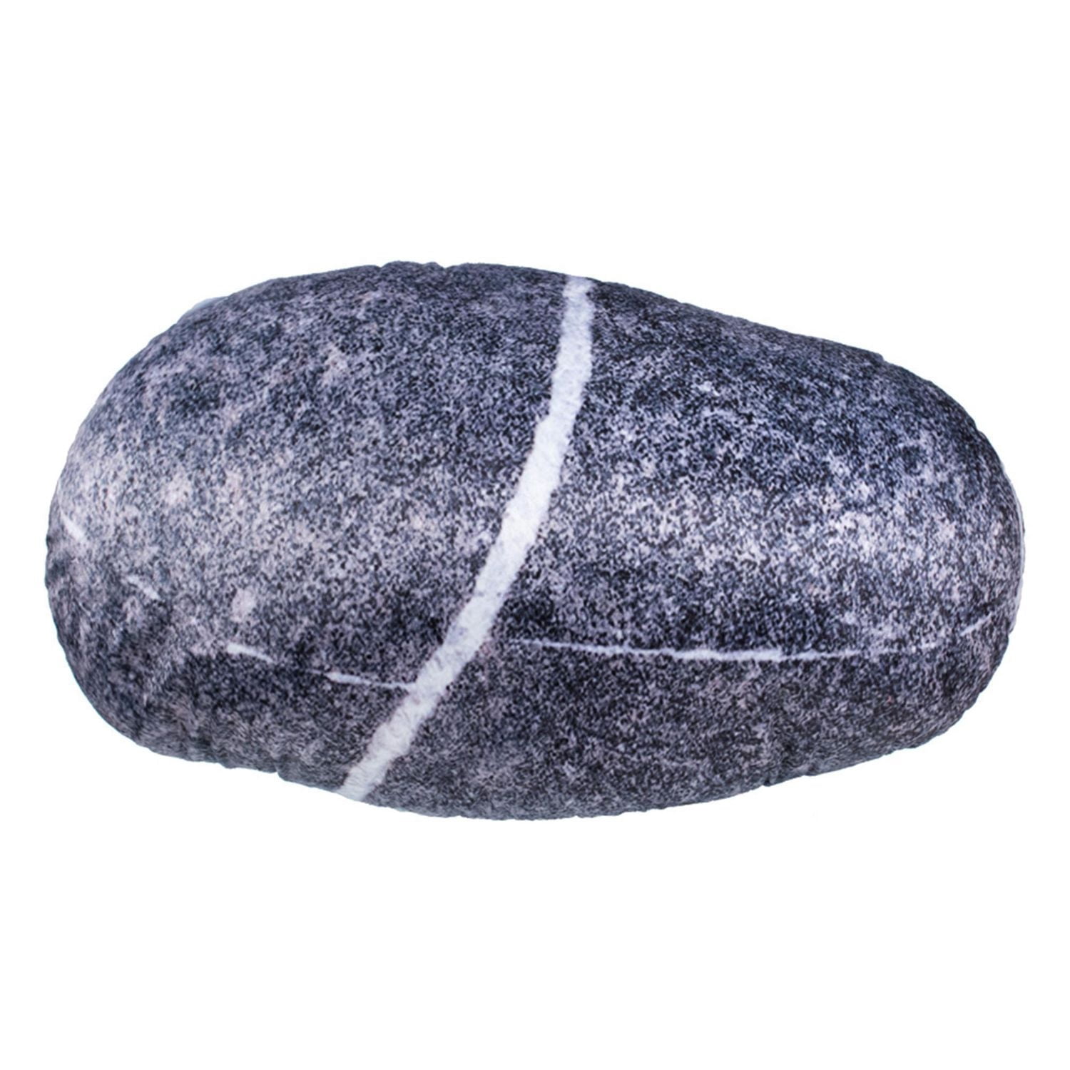 Truu Design Decorative Natural Stone Pebble Shaped Microplush Pillow, Grey, 16 x 24 inches