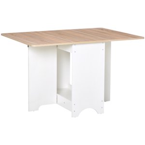 CoSoTower Table à manger pliable, Table pliante avec étagère de rangement, Table de cuisine pour salle à manger, Chêne