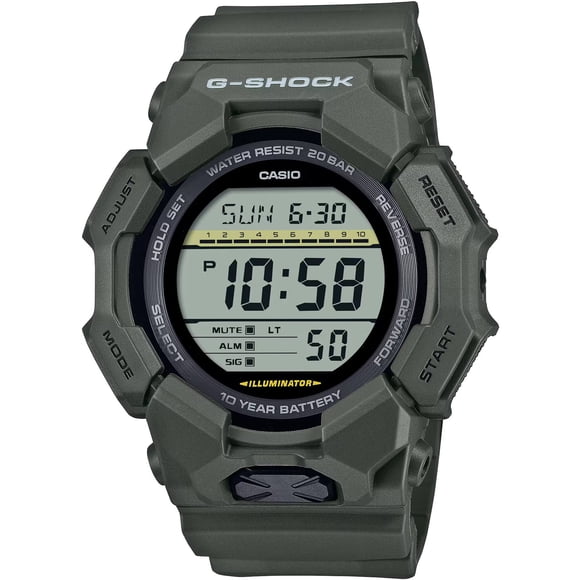 Casio GD010-3 Montre Réveil Numérique pour Homme G-Shock à Bracelet en Résine Vert