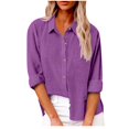 thumbnail image 1 of Admvng Womens Tops Long Sleeve Casual Blouses Button Up Collared Shirts Tops S-5XL, 1 of 8