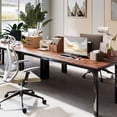 thumbnail image 2 of HOMCOM 79" Computer Desk, Study Desk with Metal Legs, Rustic Brown, 2 of 10