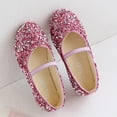 thumbnail image 2 of Chaussures de Robe pour Filles, Chaussures de Princesse pour Tout-Petites Filles, Chaussures à Paillettes à Talon Bas pour Enfants Antidérapantes pour Fête Mariage Bal Danse Roses 11T, 2 of 9