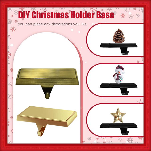 Ruiboury 4 Pcs Support de Bas de Noël pour Bas de Noël Support Suspendu Noir
