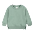 thumbnail image 1 of cfhntfmh Chandail pour Filles Garçons Molleton Confortable Col Rond Manches Longues Chandail de Base Doux Extensible Fente Latérale à Capuche, 1 of 4