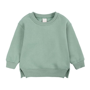 cfhntfmh Sweatshirt for Girls Boys Comfy Fleece Crewneck Long Sleeve Basic Pullover Tops Soft Stretch Side Slit Hooded