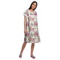 thumbnail image 2 of Moomaya Short Sleeve Nightdress For Ladies Printed Button Placket Nightwear, 2 of 4